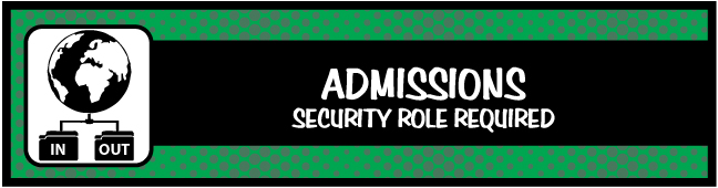 Admissions: Security Role Required