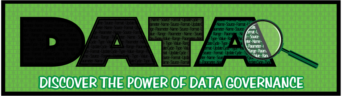 Green banner that says "Data: Discover the power of Data Governance"